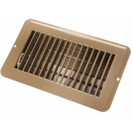 JR PRODUCTS JR Products J45-0228975 4 x 8 in. Floor Registers Dampered Metal; Brown J45-0228975